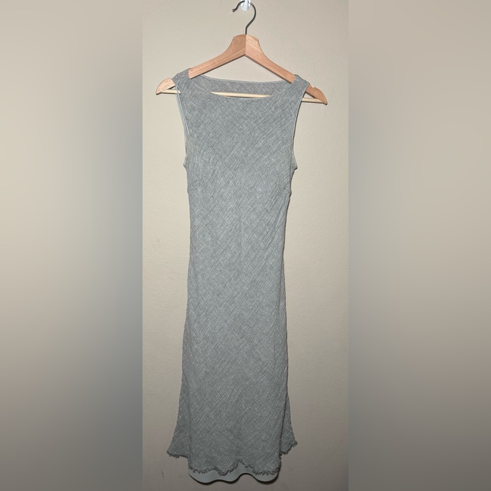 Women’s TAHARI XS VTG RARE linen & Nylon blend boat neck layered dress